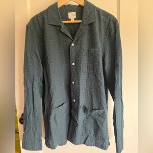 J. Crew Organic Seersucker Camp-collar Shirt in Blackwatch Plaid Seersucker L